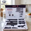 6 in 1 Zepter Stainless Steel Knife Set with Peeler & Scissor Black Non Stick Kitchen Knife Set. 