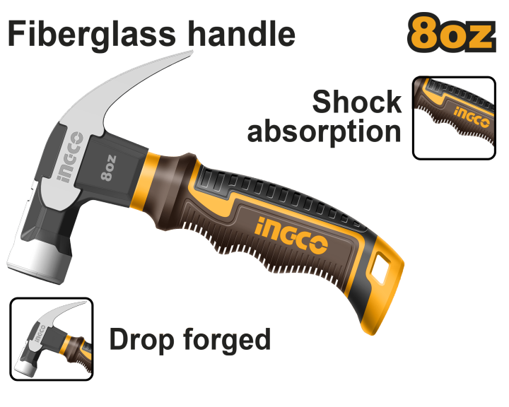 MINI CLAW HAMMER 8OZ INGCO (HCH81008D) NEW MODEL