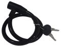 Bicycle Cable Lock / Steel Key Helmet Cable Lock (Black).