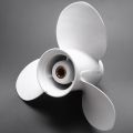 QUANBU 2X Ship Engine Outboard Propeller 3-Bladed Rotary Paddle 683-45941-00-el 9 1/4 x 12 for Yamaha 9.9-15Hp Aluminum White. 
