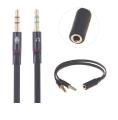 3.5mm Audio Splitter Cable Female to Dual Male Headphone and Mic Adapter Cord.