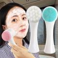 Facial Cleansing Brush, Manual Double Sided Facial Wash Brush, Portable Silicone Deep Cleansing Facial Cleansing Brush for Exfoliating for Men and Women, Makeup Massage (White). 