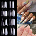 100/500Pcs Natural French Ballet Coffin False Nails Tips Half Cover French Acrylic ABS Tips Artificial 0 -9 Nail Art Tips. 