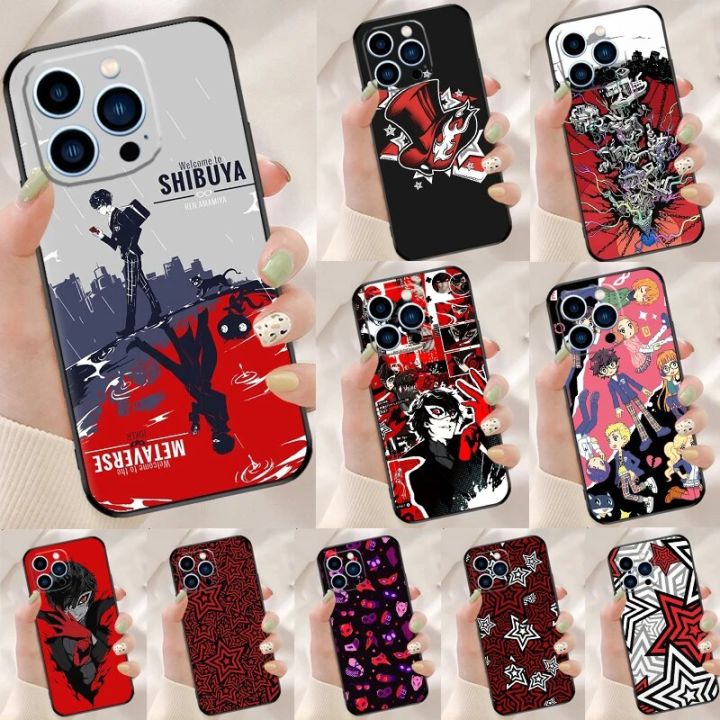 Persona 5 Phone Case For iPhone 15 14 13 12 11 Pro Max 13 Mini XR XS X 8 7 Plus SE 2020 Soft Back Cover