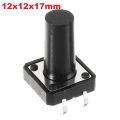 5Pcs- LONG Head MOMENTARY Push Button Switch 12x12x17mm 4P 4Pin On Off Panel Momentary Tactile Tact Push Button Switch Self Reset DIP Push Switches.