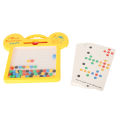 Magnetic Doodle Board, Reusable Magnetic Dots Drawing Board Educational with Magnetic Pen 12 Double Sided Insert Card for 3 Years Old and Above for Gifts. 