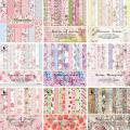 12Sheet Warm Flower Girls Background Scrapbooking Paper Retro Journal Planner Paper Pad Cardstock Backgrounds Card DIY Art Craft.