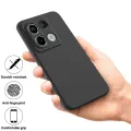 Xiaomi Redmi Note 13 Pro 5G/Poco X6 5G Black Soft Liquid Silicone Flexible Case - Phone Back Cover.