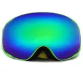 OUTERDO Ski Goggles Snowboard Skate Goggles Snowmobile UV Proof Anti-fog Double Lens Wide Vision Green(null). 