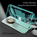 Biruiqu For Honor X9D Magnetic Absorption Case Metal Frame Shockproof Double Sided Tempered Glass Magnetic Case Cover. 