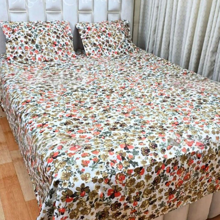 Cotton%20Fabric%20Printed%207%20Feet%20by%208.5%20Feet%20Double%20King%20Size%20Bedsheet%20Set%20with%20Two%20Pillow%20Covers%20Bed%20Sheet%20-%20Image%203