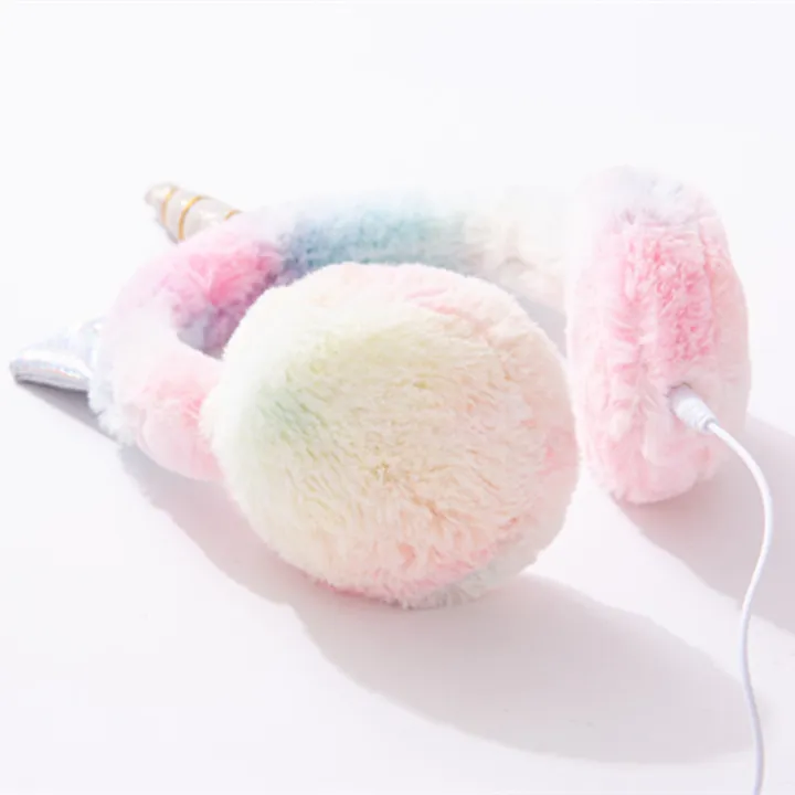Children's%20cartoon%20unicorn%20color%20headphones%20winter%20cold/%20warm%20earmuffs%20music%20headsets%20-%20Image%203