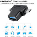 UNIDOPRO USB 3.0 OTG Cable Adapter Micro USB Type C 2in1 Converter for Macbook Pro 2017, ChromeBook, Galaxy Tab S3 9.7 T820 T825.