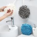 Hanging Hand Towels Soft Absorbent Microfiber Hanging Ball Towel Bathroom Kitchen Hand Drying Towels Wipe Cleaning.