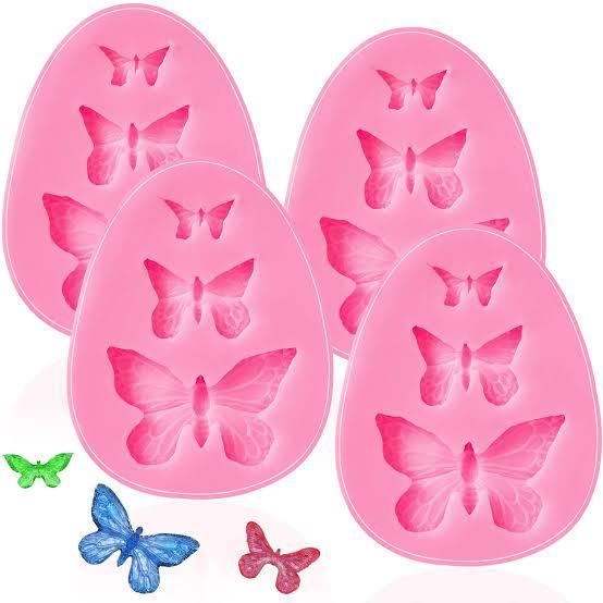 3D Butterfly Mold Silicone Fondant Molds 3 Cavities Butterfly Shape Silicone Mold Cake Baking