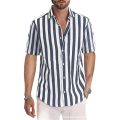 Spring and Summer New Fashion Men's Top Short Sleeve Stripe Polo Shirt T-shirt.