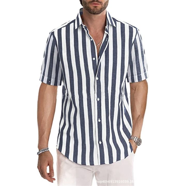 Spring%20and%20Summer%20New%20Fashion%20Men's%20Top%20Short%20Sleeve%20Stripe%20Polo%20Shirt%20T-shirt%20-%20Image%206