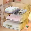 Simple Minimalism File Storage Tray Stackable Durable A4 File Rack Style Desktop Organizer Documents. 