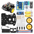 Programming education 2 ultrasonic obstacle avoidance car robot kit. 