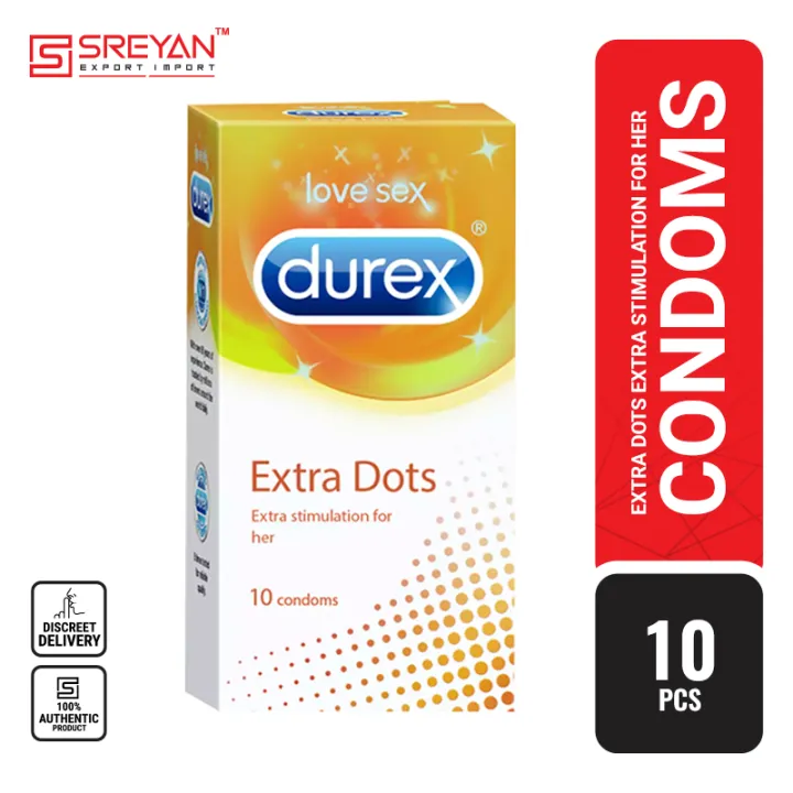 Durex Extra Dotted Condom - 10Pcs Pack(Made In India) - condom