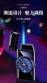 Rocker Arm Automatic Ignition Lighter Straight To Blue Flame watch Lighter Creative Real Dial Windproof Lighter Men's Gift. 