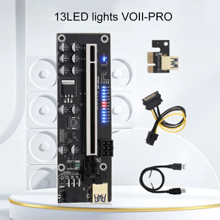 2Pcs%20V011Pro%20PCIE%20Riser%20Card%20PCI%20Express%201X%20to%2016X%20GPU%20Riser%20USB%203.0%20SATA%20Cable%20Adapter%20Cable%20for%20Mining%20ETH%20-%20Image%202