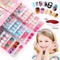 120Pcs Candy Child Nail Tips Kids False Nail Girls Cartoon Press on Nails Colorful Festival Full Cover Nails Cute Manicure Tools. 
