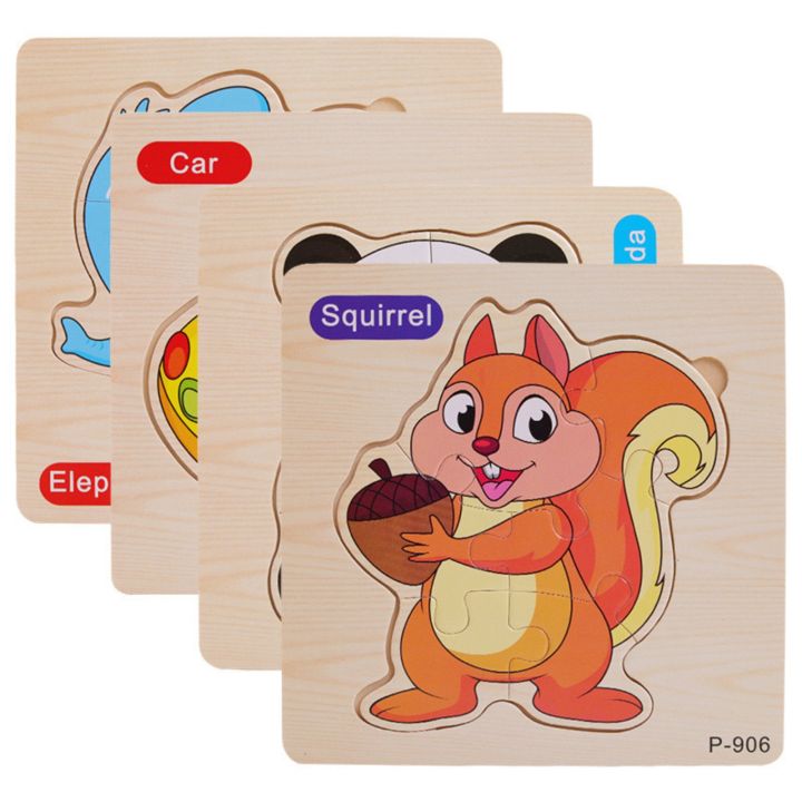 3D Jigsaw Puzzle Educational Toy For Children Cartoon Animal Vehicle Intelligence Puzzles - Puzzle Toy For Kids