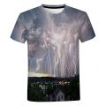 Summer 3D Digital Printed Lightning Cool T-Shirt New Men's Oversized Casual T Shirts for Men Short Sleeve Tee.