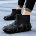 Cross-border short tube fashion men's waterproof shoes galoshes kitchen work rain boots rain boots anti-slip overshoes Korean version foreign trade wear.