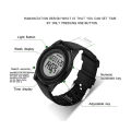 Rubber Strapped - 337 - Waterproof Super Slim - Round Case Shape - Fashionable - Digital Watch - for Men.