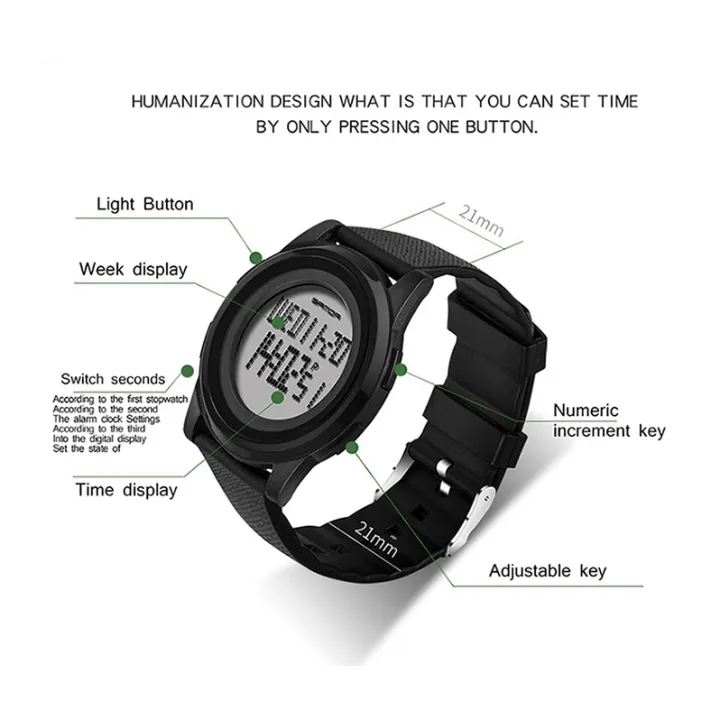 Rubber%20Strapped%20-%20337%20-%20Waterproof%20Super%20Slim%20-%20Round%20Case%20Shape%20-%20Fashionable%20-%20Digital%20Watch%20-%20for%20Men%20-%20Image%204