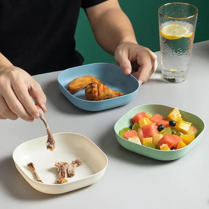 4pcs%20Eco-Friendly%20Unbreakable%20Dinner%20Plates%20Biodegradable%20Restaurant%20Specialty%20Saucer%20Plastic%20Plate%20Picnic%20Dishes%20-%20Image%203