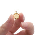 St.kunkka 20Pcs 8mm Round Silver Dome Base Tray Frame Pendant Convex Round Inlaid Flat Frame Cup Flat Round Gold. 