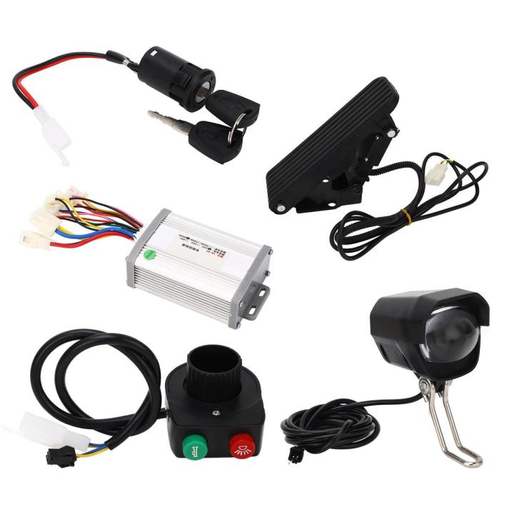 Controller Pedal Throttle Kit, 24V 800W Easy Installation Safe Protection Aluminium Alloy Electric Bike Brushed Controller Kit for Electric Scooter