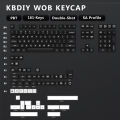 KBDiy 161 Keys/Set PBT SA Profile GMK WOB Keycaps for Mechanical Keyboard Black And White Double Shot Keycap Custom ISO for K500.