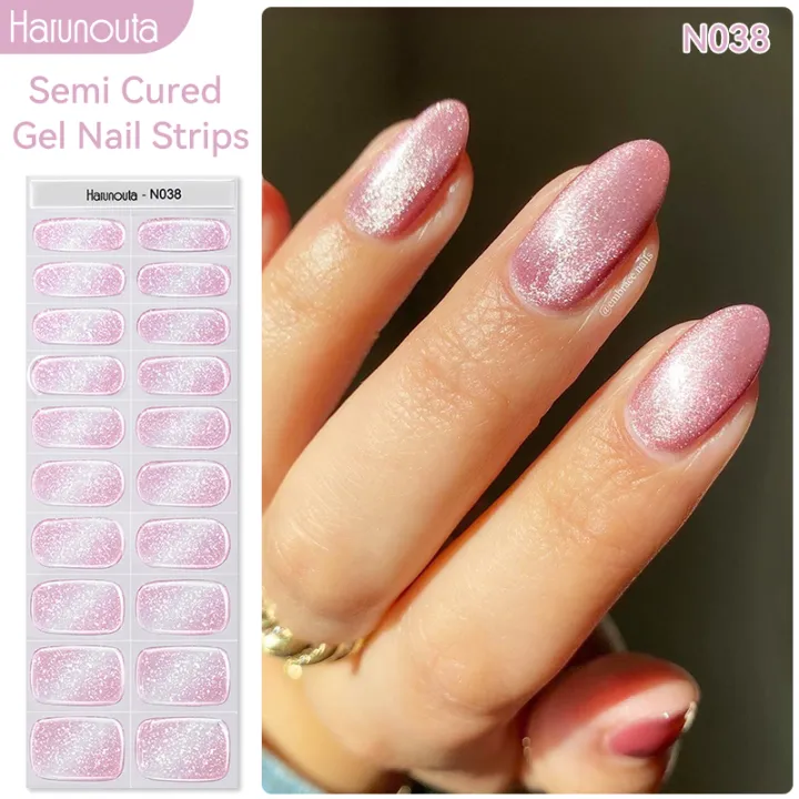 Harunouta%2020Tips%20Holographics%20Semi-cured%20Nail%20Gel%20Wraps%20Press%20On%20Nails%20Gel%20Polish%20Nail%20Stickers%20Nail%20Charms%20Full%20Cover%20Nails%20-%20Image%205