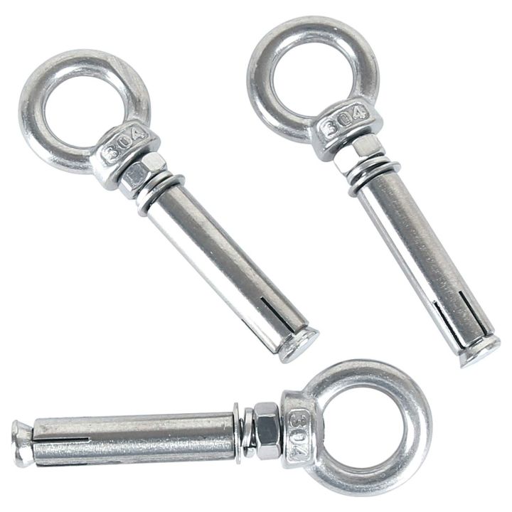 20Pcs M8 x 60mm Expansion Bolt Anchor Bolt 304 Stainless Steel Ring Lifting Anchor Eye Bolt Expansion Eyebolt