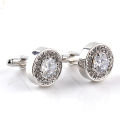 Crystal Stone Round Cufflinks Pair For French Cuff Shirt Button. 