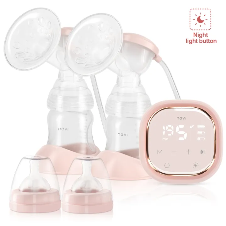 NCVI Double Electric Pumps, 3 modes & 9 levels, Protable Dual Breastfeeding Milk Pump, Night Light, Touch Screen