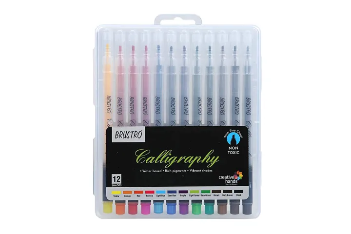 Brustro%20Calligraphy%20Pen%20Set%20of%2012%20Colour%20-%20Image%202