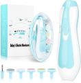 Baby Nail Trimmer Electric 6-in-1 Grooming Kit | Safe, Portable, Whisper-Quiet Motor, LED Light, Multiple Speed Settings | Gentle File & Clip for Newborn, Infant, Toddler & Adult Nail Care, Rechargeable, Cushioned Grinder Heads, Perfect Baby Grooming Gift. 