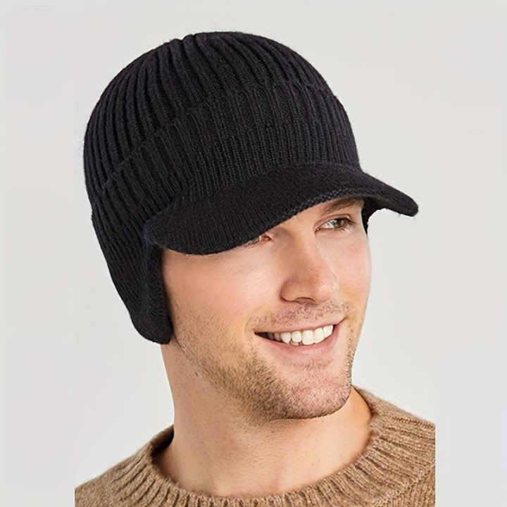 1pc%20Men's%20Unfleeced%20Autumn%20And%20Winter%20Knitted%20Hat%20With%20Ear%20Protection%20For%20Cycling%20,%20Ideal%20choice%20for%20Gifts%20-%20Image%203