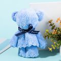 Coral Fleece Bear Towel Teacher’s Valentine's Day Gift Bear Hand Towel Wedding Gift Pure Color Cute Towel.