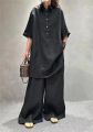 Woman’s Solid color mid-length shirt women summer new fashion loose casual suit. 