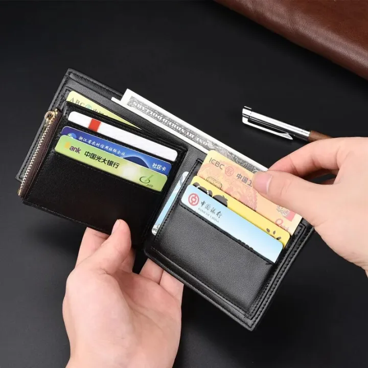 Men's%20PU%20Leather%20Wallet%20Business%20Multi-Card%20Wallet%20Zipper%20Coin%20Purse%20Credit%20Card%20Holder%20Two-fold%20Casual%20Pure%20Color%20Short%20Wallet%20-%20Image%204