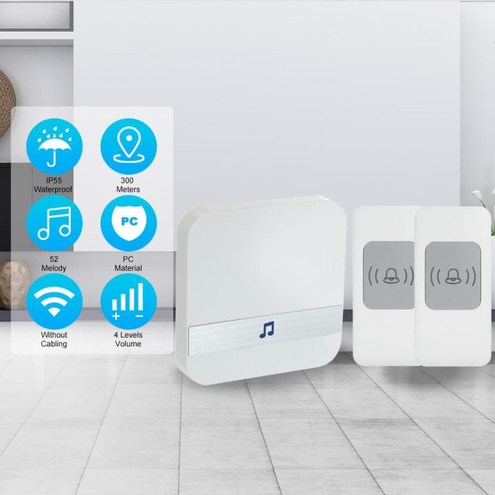 KOGEEK%20Wireless%20Smart%20Ding-dong%20Doorbell%20with%201*Indoor%20Unit%201*Outdoor%20Unit%2052%20Ring%20Tone%20Options%204%20Levels%20Volume%20Range%20Adjustable%20for%20Home/Office/Warehouse/Hotel,Gold%20-%20Image%202