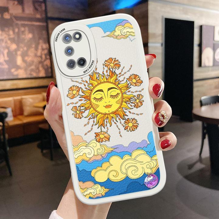 BILI for OPPO A52 A92 Cover Golden Sun Lens Protection Soft PU Leather Phone Cases