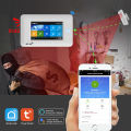 YUPA Burglar Home Security Alarm System 4.3 Inch Touch Panel WIFI GSM Wireless With Motion Sensor TUYA App Compatible With Alexa.