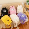 Sanrio Plush Backpack For Women Kawaii Hello Kitty Kuromi Mymelody Cinnamoroll Soft Schoolbag Cartoon Cute Girl Small Travel Bag. 
